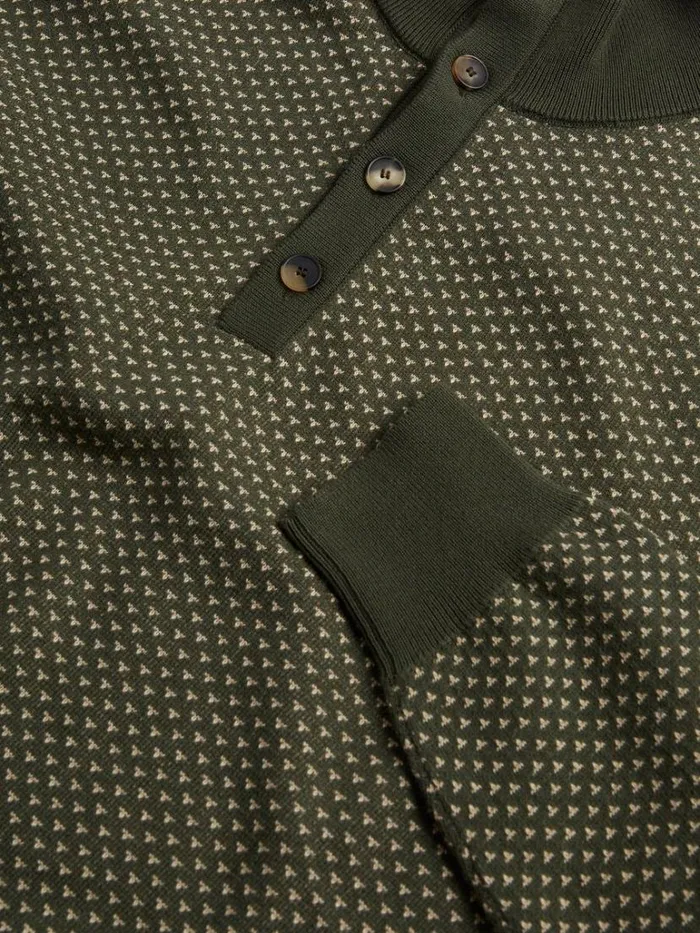 Sweaters Mens Paul Stuart Button Mock Neck Sweater Olive