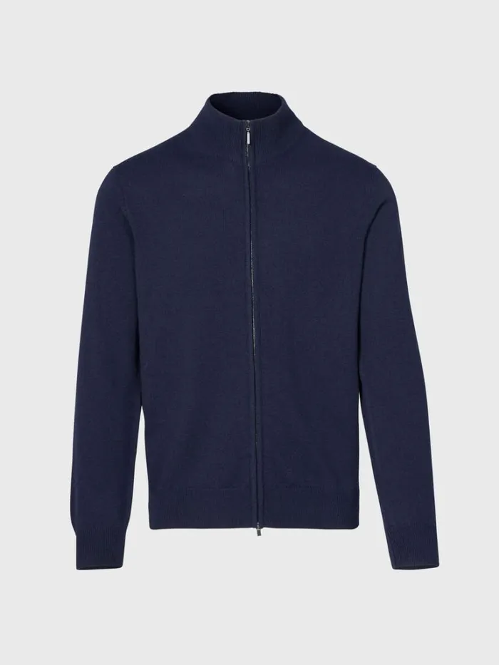 Sweaters Mens Paul Stuart Cashmere Full Zip Cardigan Marine Blue