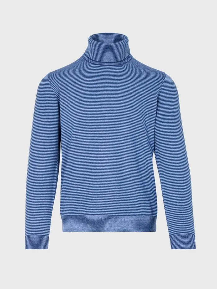 Sweaters Mens Paul Stuart Cashmere Stripe Turtleneck Brown