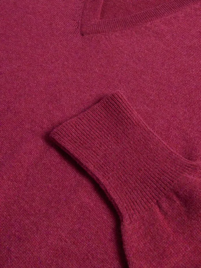 Sweaters Mens Paul Stuart Classic Cashmere Double Ply VNeck Sweater Fog