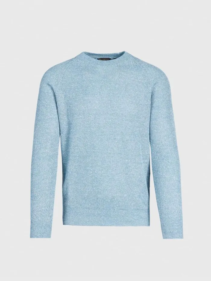 Sweaters Mens Paul Stuart Cotton and Linen Mlange Crewneck Sweater Loden