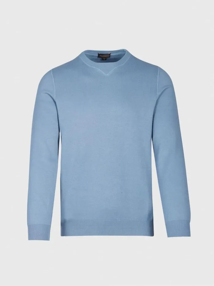 Sweaters Mens Paul Stuart Cotton Crewneck Sweater Light Blue