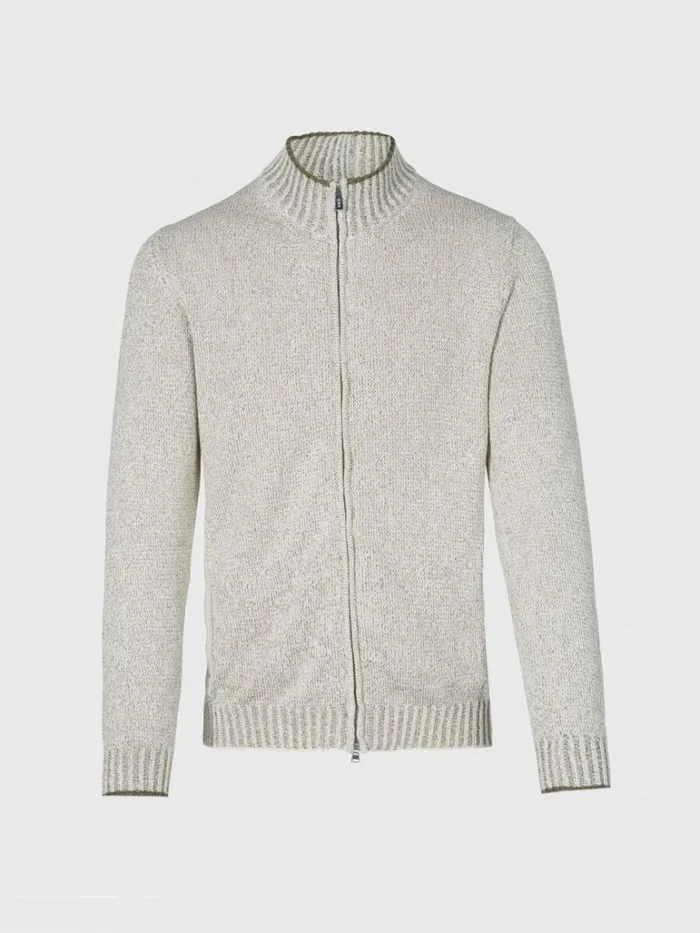 Sweaters Mens Paul Stuart Cotton Moulin Zip Cardigan Dark Green