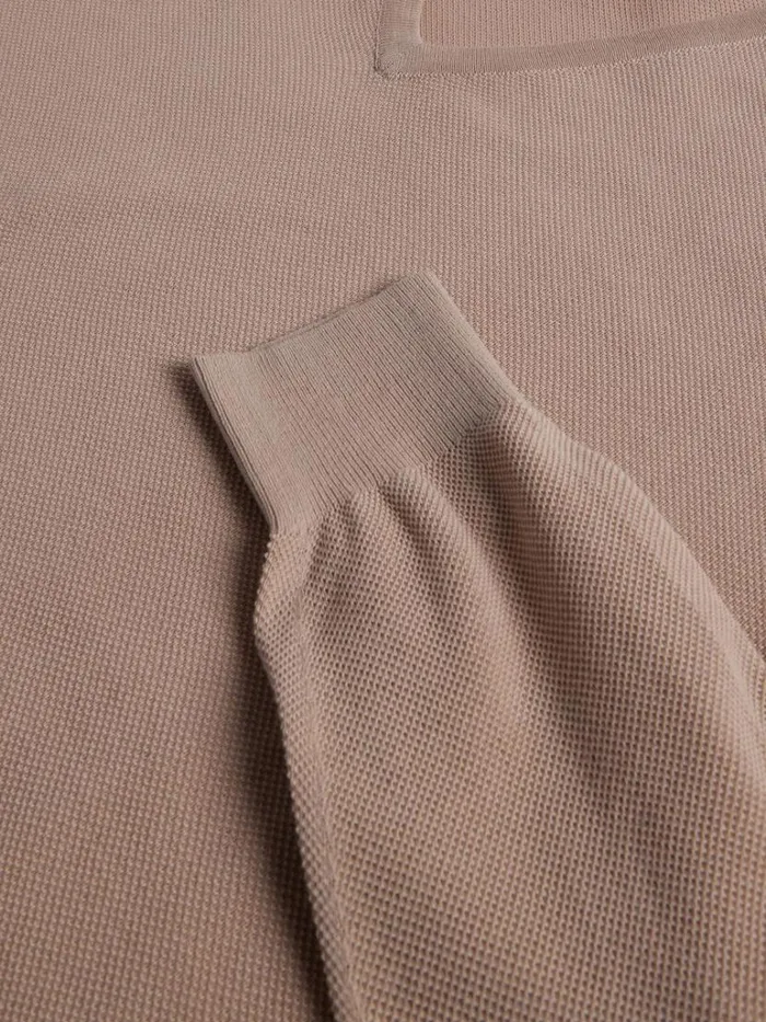 Sweaters Mens Paul Stuart Cotton Piqu VNeck Sweater Apricot