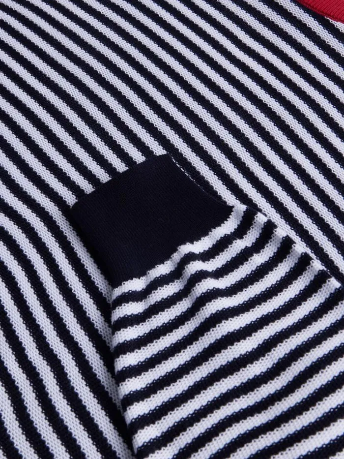 Sweaters Mens Paul Stuart Cotton Striped Crewneck Sweater Navywhite