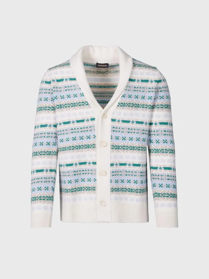 Sweaters Mens Paul Stuart Fair Isle Button Front Cardigan Arctic