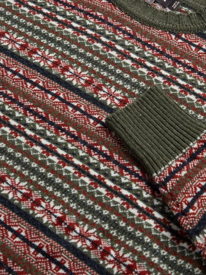 Sweaters Mens Paul Stuart Fair Isle Crewneck Sweater Navy