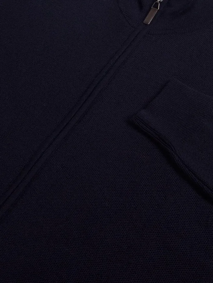 Sweaters Mens Paul Stuart Merino Wool Full Zip Rice Stitch Cardigan Denim
