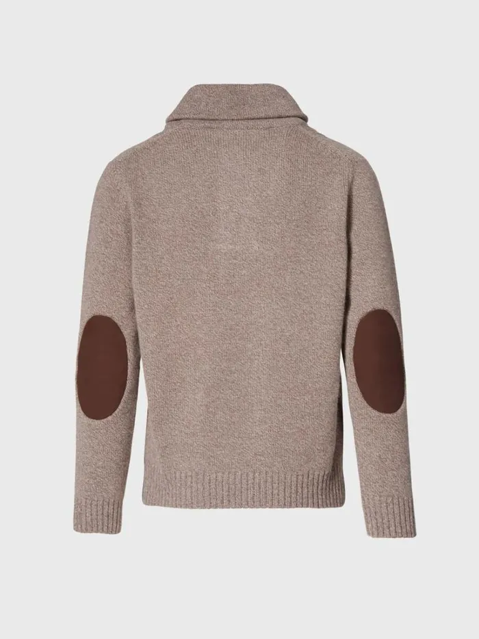 Sweaters Mens Paul Stuart Shawl Collar Center Cable Sweater Bluegrey