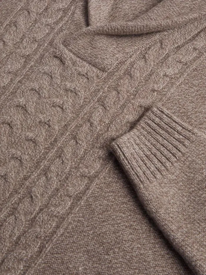 Sweaters Mens Paul Stuart Shawl Collar Center Cable Sweater Bluegrey