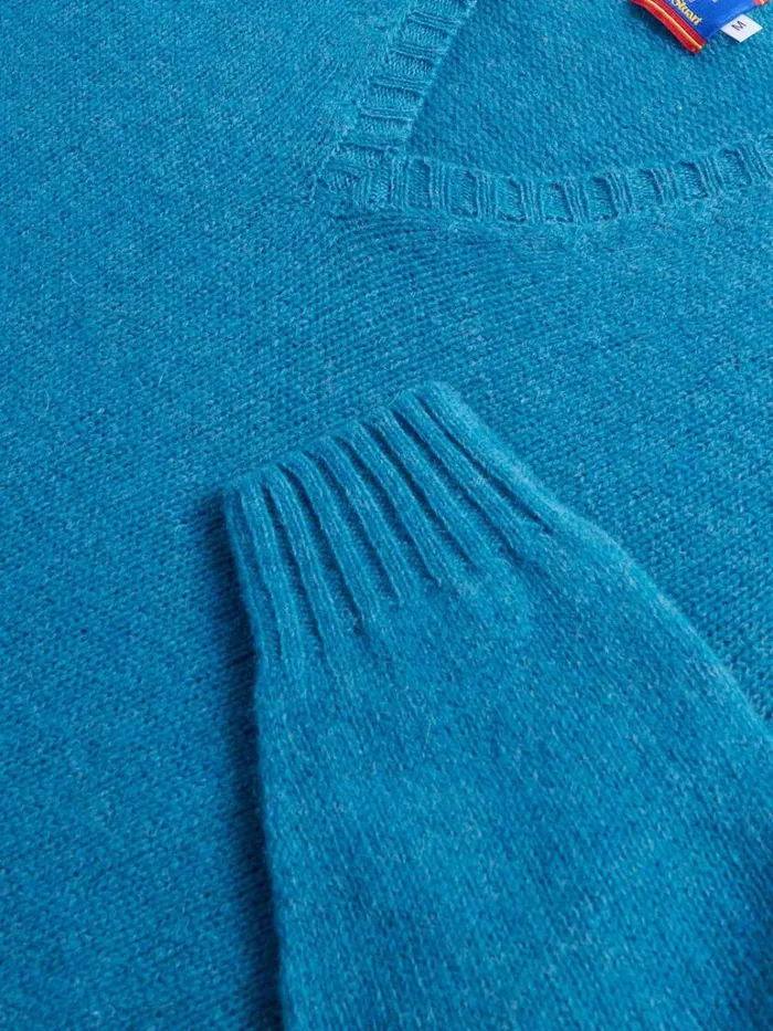 Sweaters Mens Paul Stuart Shetland Wool VNeck Sweater Blue Sweaters Mens Paul Stuart Shetland Wool VNeck Sweater Blue