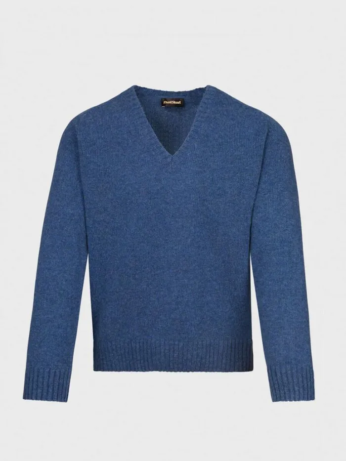 Sweaters Mens Paul Stuart Shetland Wool VNeck Sweater Cinnamon