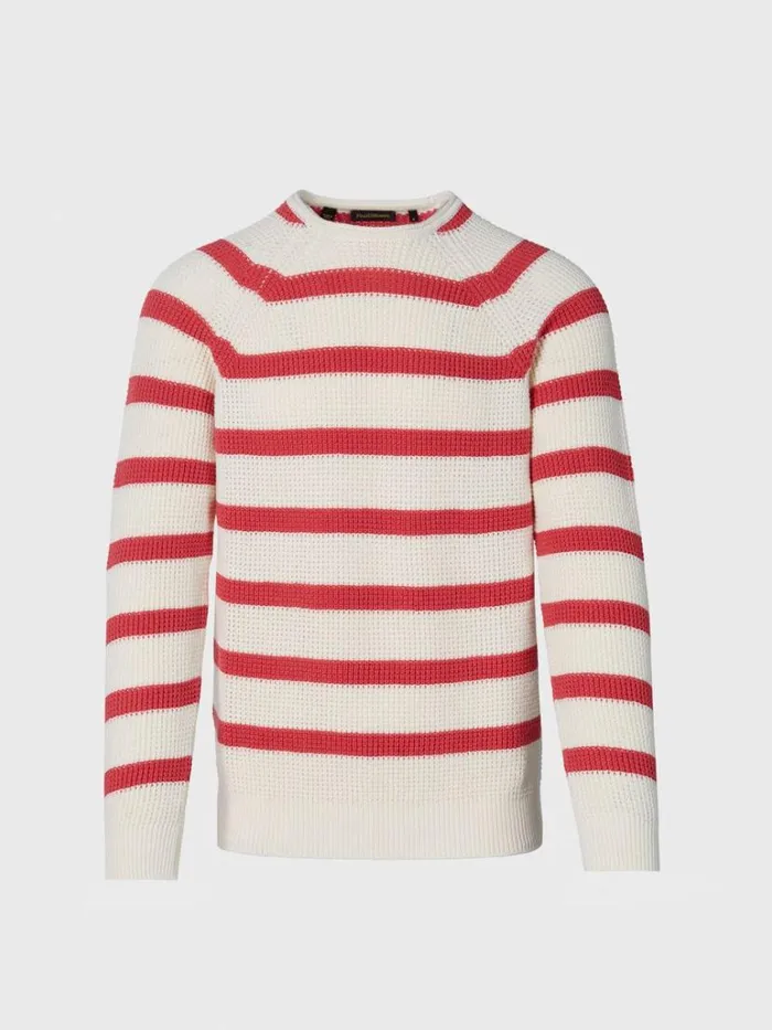Sweaters Mens Paul Stuart Striped Cotton Crewneck Sweater Bluecream