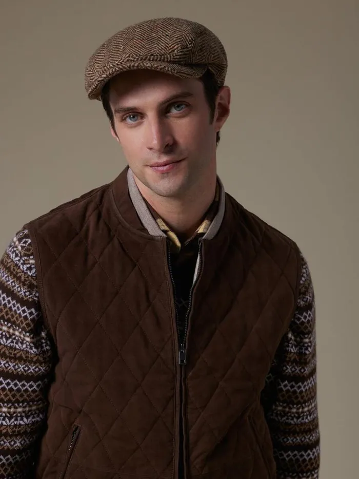 Sweaters Mens Paul Stuart Wool and Cashmere Fair Isle VNeck Sweater Dark Brown