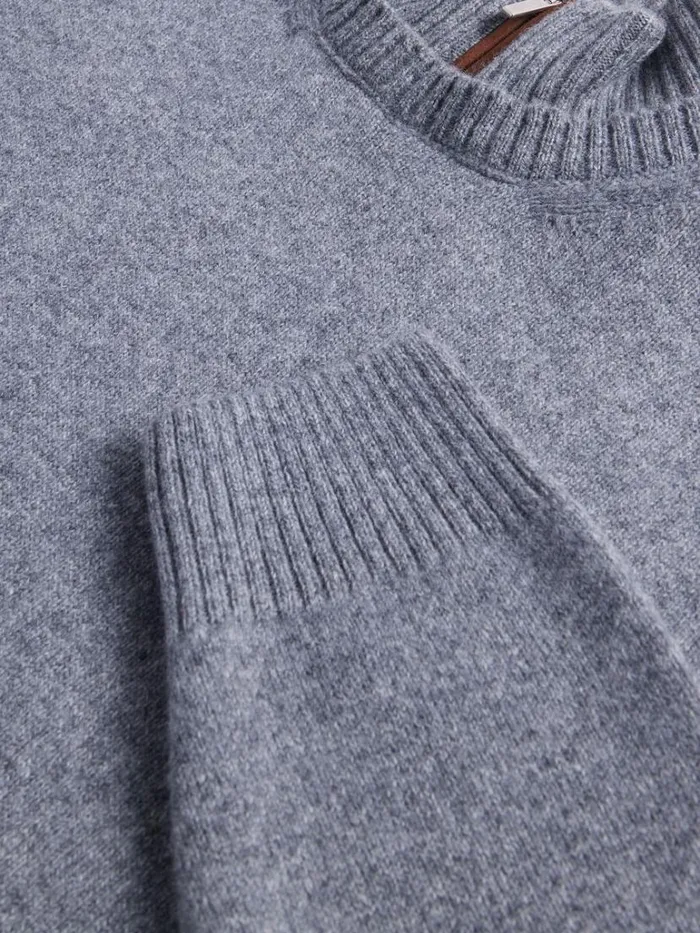 Sweaters Mens Paul Stuart Wool and Cashmere Mock Neck Zip Sweater Cream