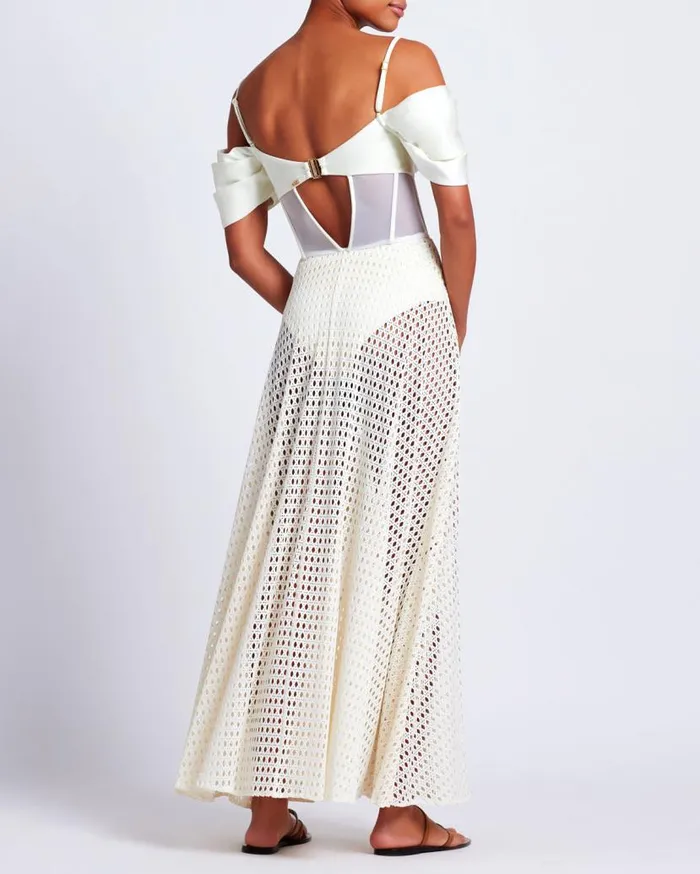 Swim CORSET NETTED MAXI DRESS PatBO Beach Dresses