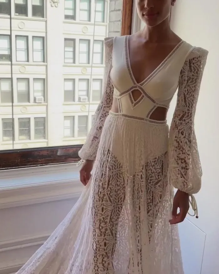 Swim CutOut Lace Beach Dress X Harrods FINAL SALE PatBO Beach Dresses
