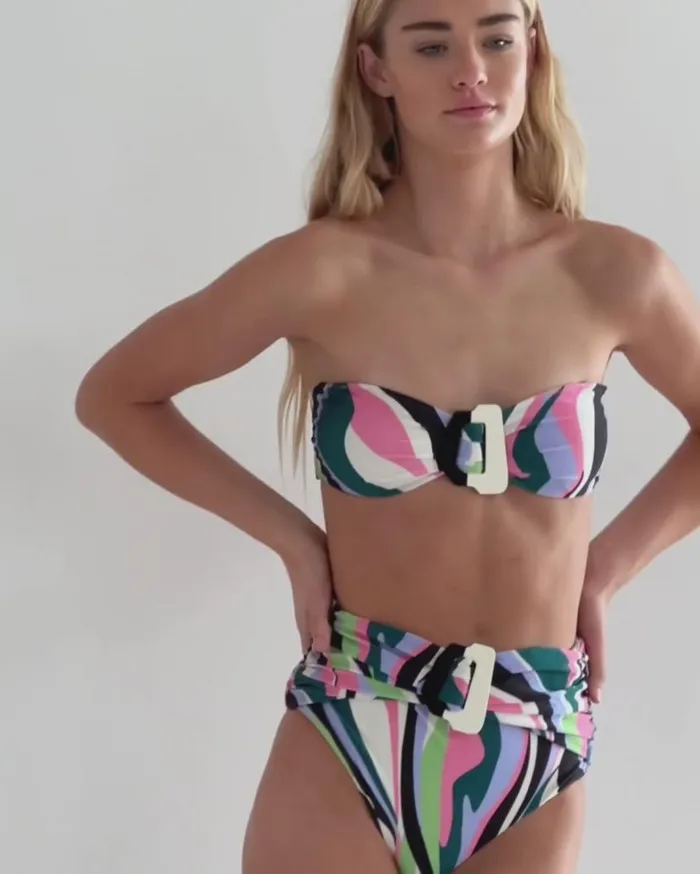 Swim DELOS HIGH WAIST BIKINI BOTTOM FINAL SALE PatBO Bikinis