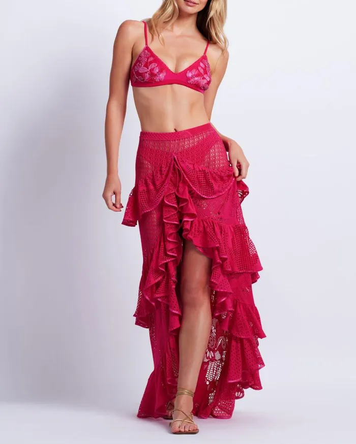 Swim Embroidered Bikini Top PatBO Bikinis