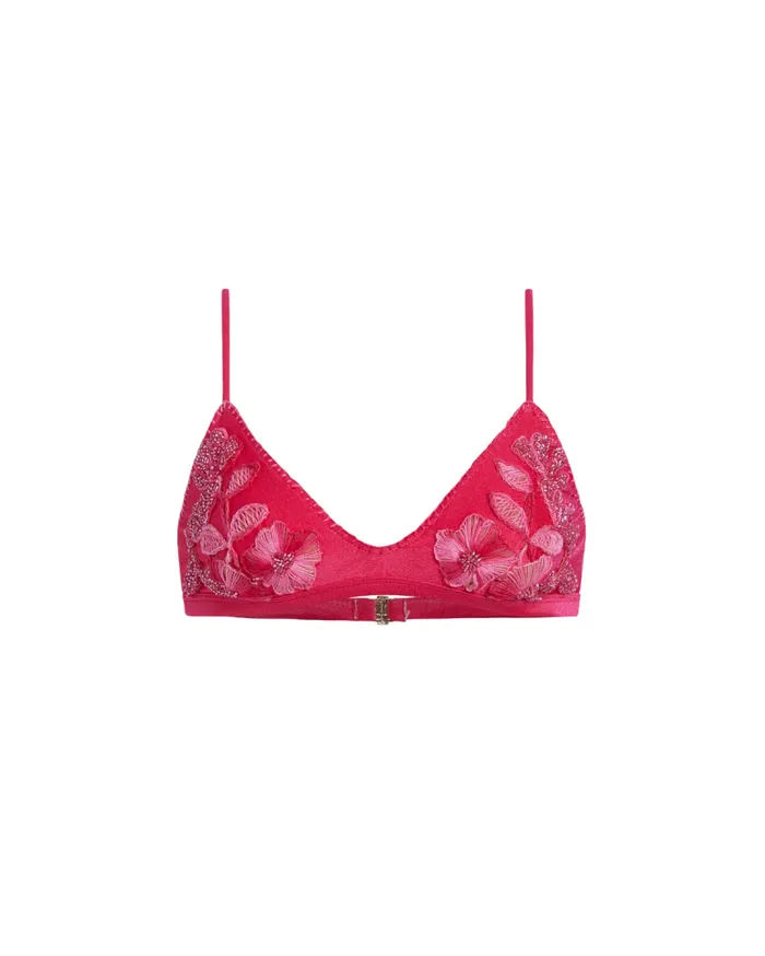 Swim Embroidered Bikini Top PatBO Bikinis