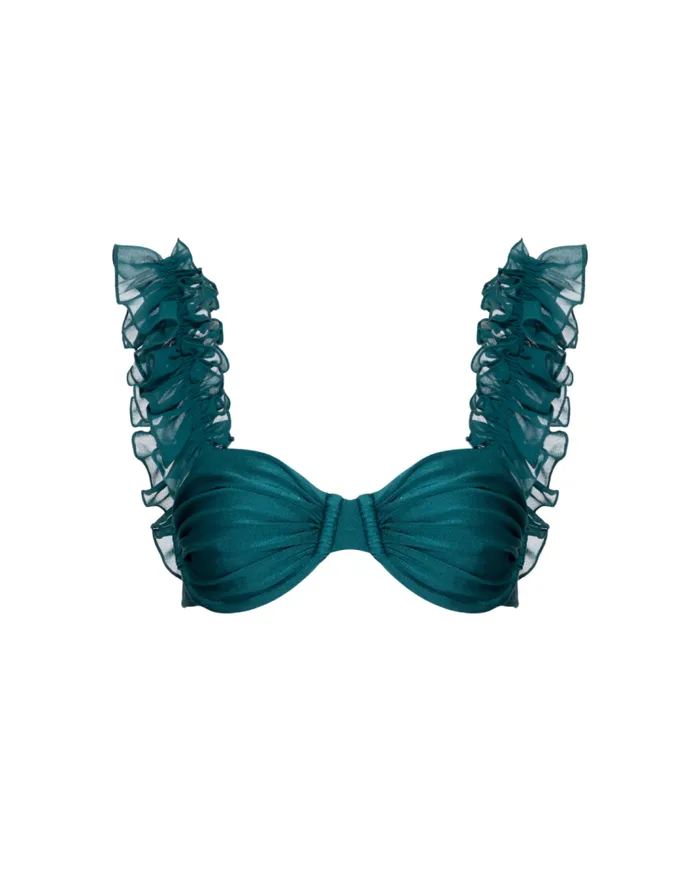 Swim FLUTTER SLEEVE BIKINI TOP PatBO Bikinis