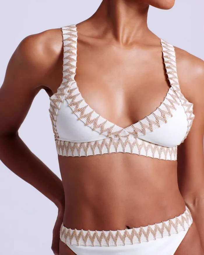 Swim JUTE TRIM BIKINI TOP PatBO Bikinis