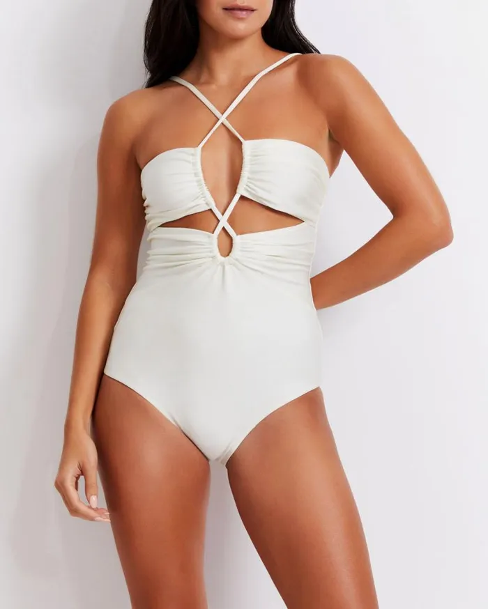 Swim LaceUp Swimsuit FINAL SALE PatBO One Pieces