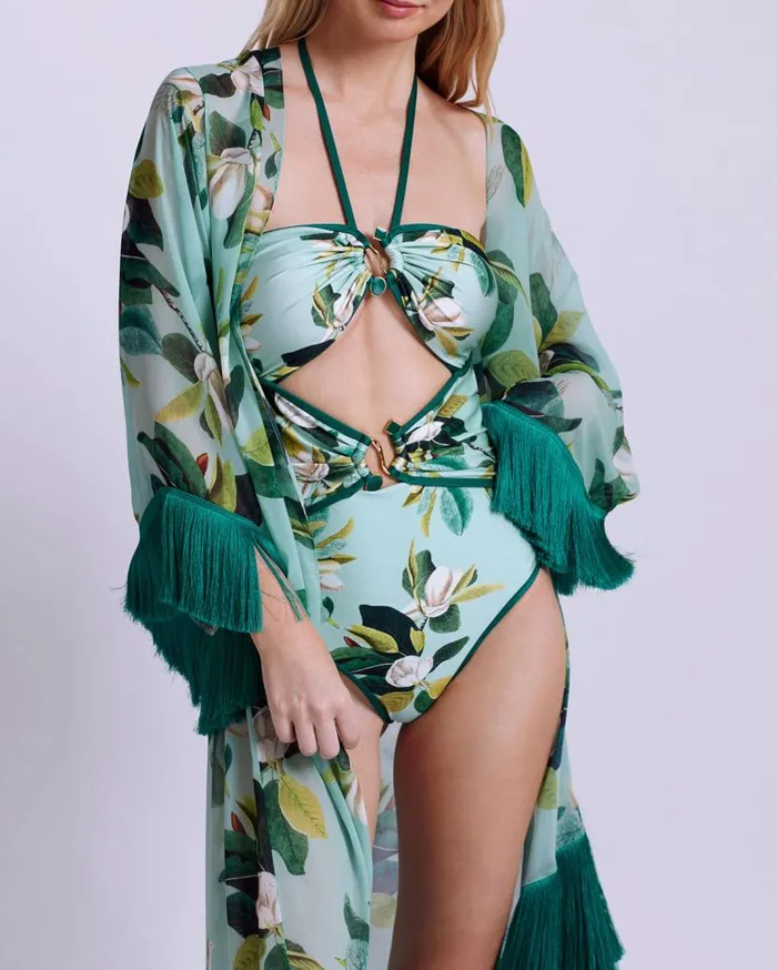 Swim Magnolia Halterneck One Piece PatBO One Pieces