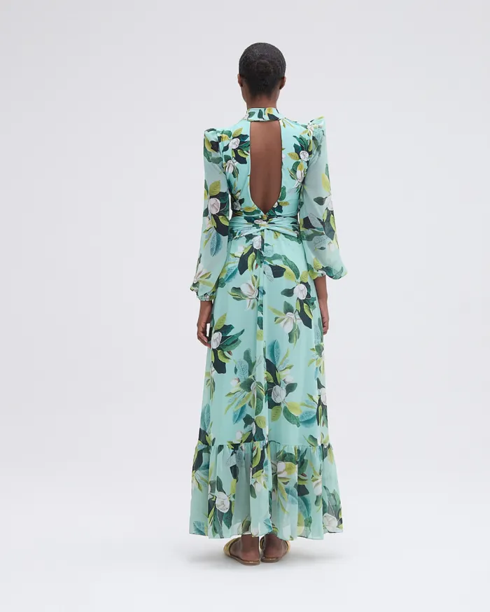 Swim Magnolia Plunge Maxi Dress PatBO Beach Dresses