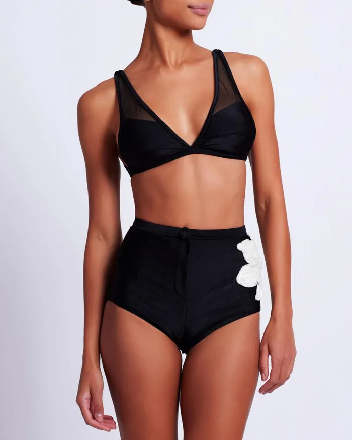 Swim MESH PANEL BIKINI TOP FINAL SALE PatBO Bikinis