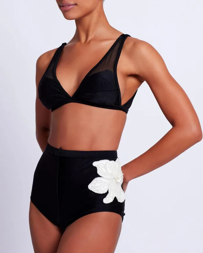 Swim MESH PANEL BIKINI TOP FINAL SALE PatBO Bikinis