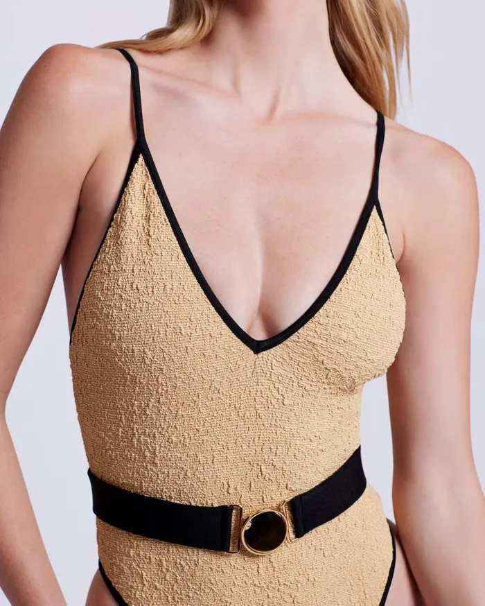 Swim Metallic Jacquard One Piece PatBO One Pieces