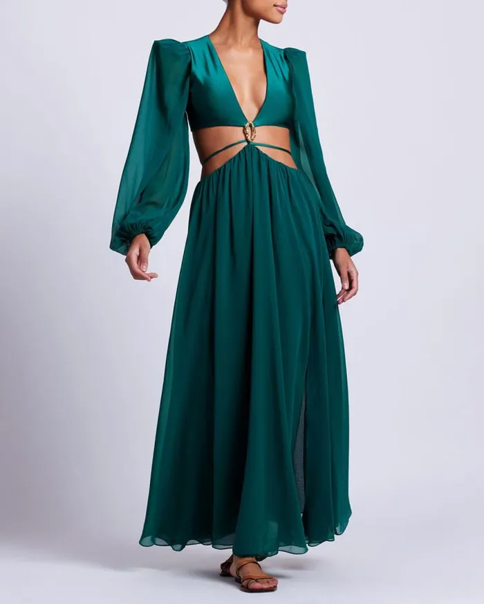 Swim PISCINA CUTOUT MAXI DRESS PatBO Beach Dresses