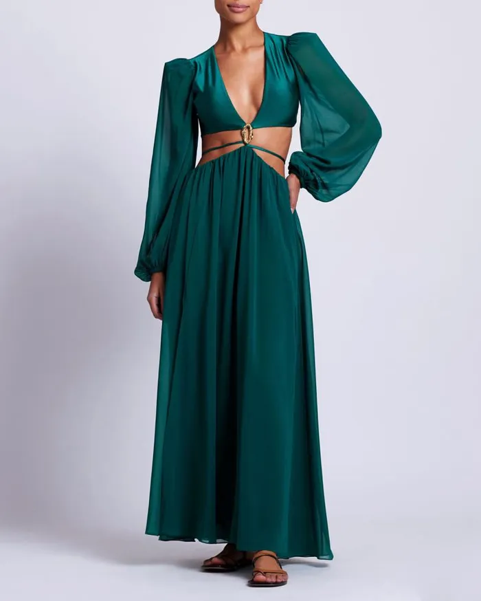Swim PISCINA CUTOUT MAXI DRESS PatBO Beach Dresses