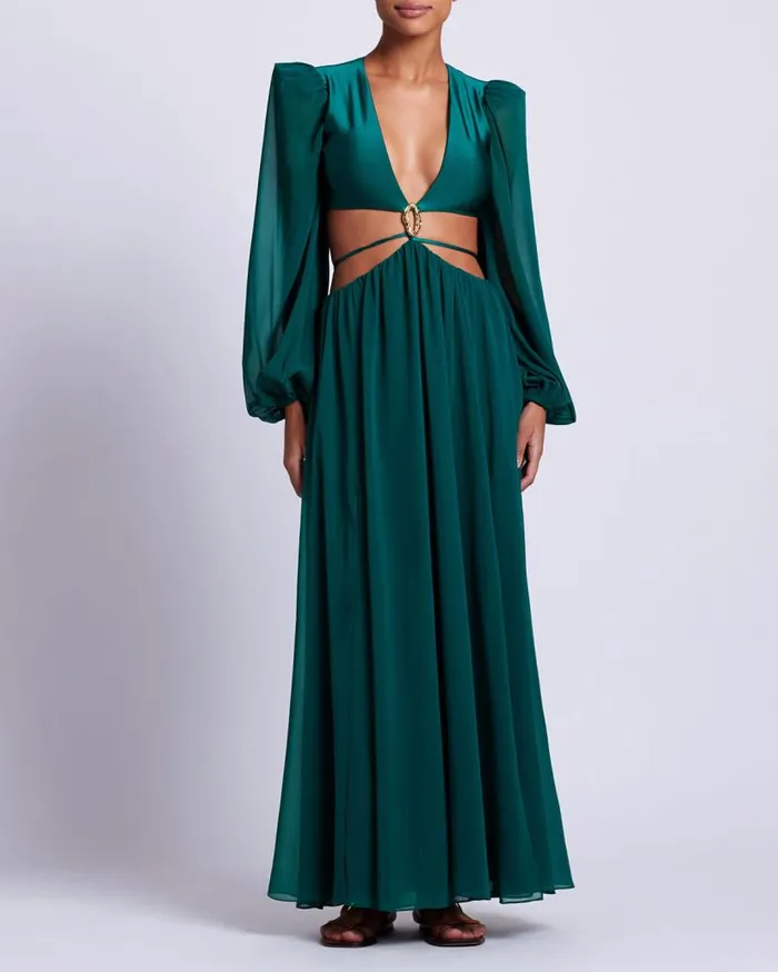 Swim PISCINA CUTOUT MAXI DRESS PatBO Beach Dresses