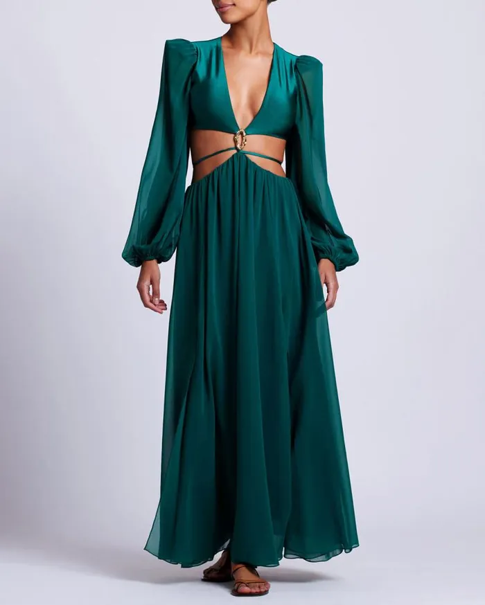 Swim PISCINA CUTOUT MAXI DRESS PatBO Beach Dresses