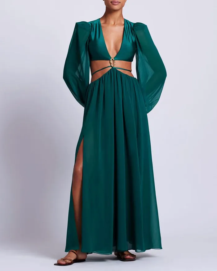 Swim PISCINA CUTOUT MAXI DRESS PatBO Beach Dresses