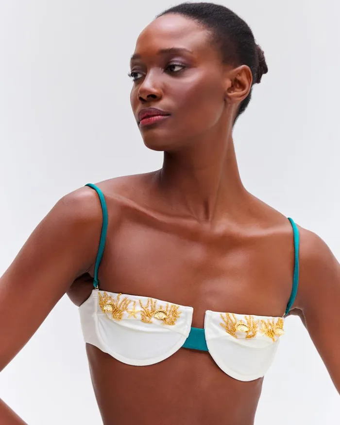 Swim PORTOFINO HANDBEADED BIKINI TOP PatBO Bikinis