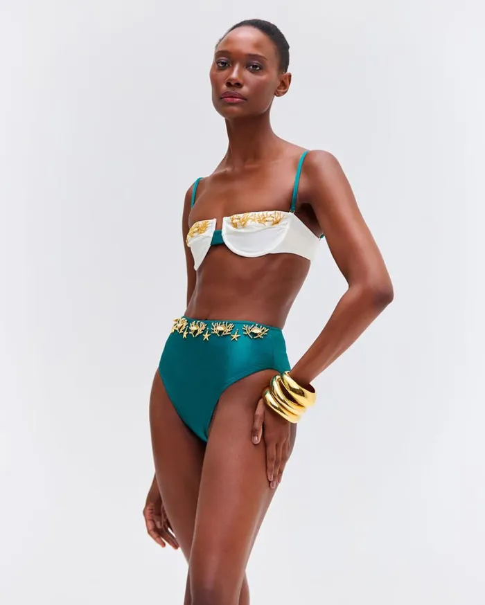 Swim PORTOFINO HANDBEADED BIKINI TOP PatBO Bikinis