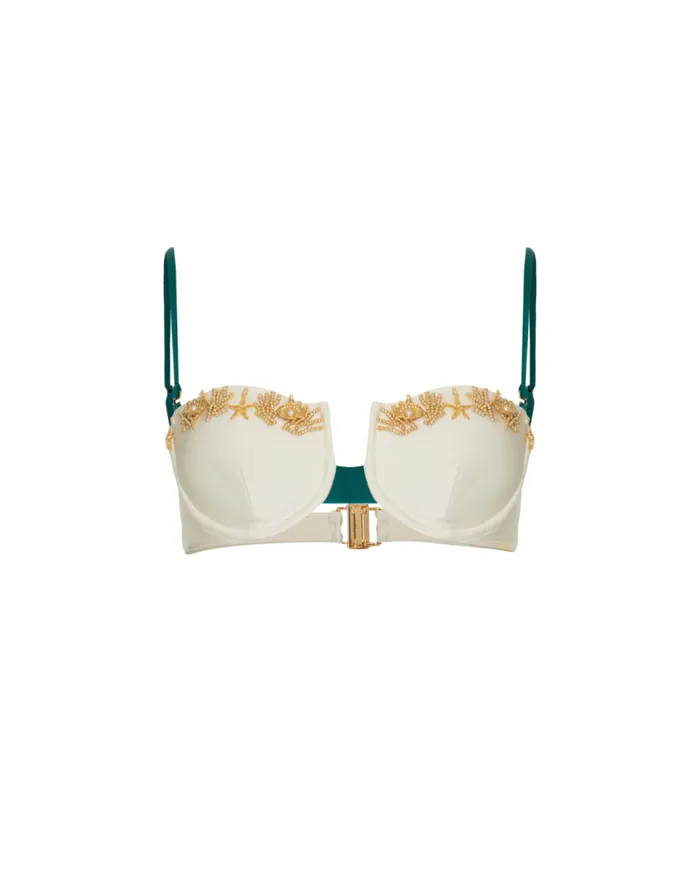 Swim PORTOFINO HANDBEADED BIKINI TOP PatBO Bikinis