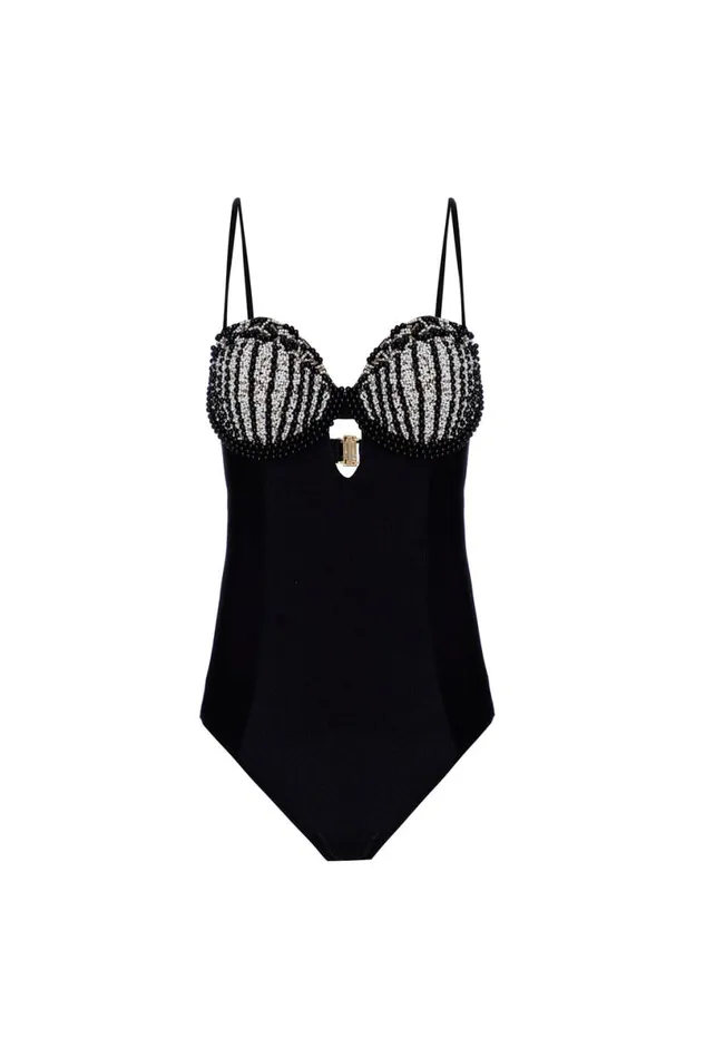 Swim Shell Beaded One Piece FINAL SALE PatBO One Pieces