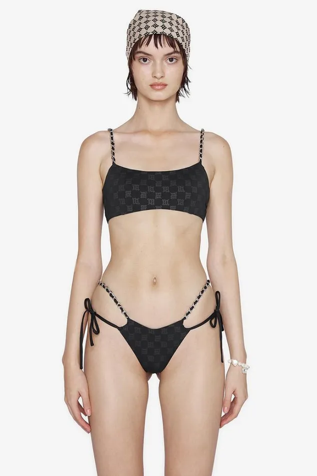 Swimwear Women MISBHV Swim Chain Monogram Bikini Bottoms Black