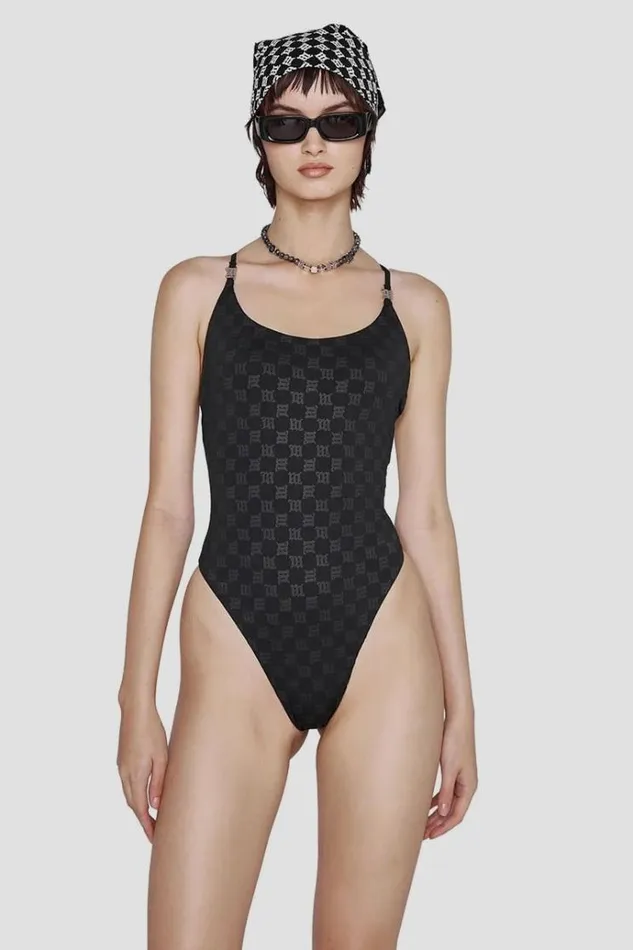 Swimwear Women MISBHV Swim Signature Monogram One Piece Black