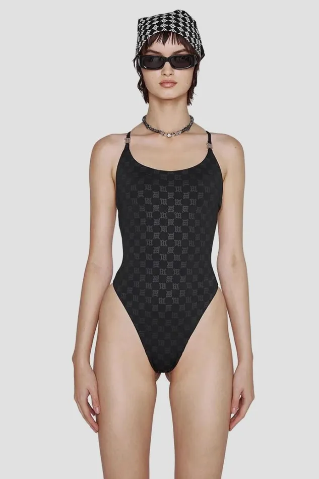 Swimwear Women MISBHV Swim Signature Monogram One Piece Black