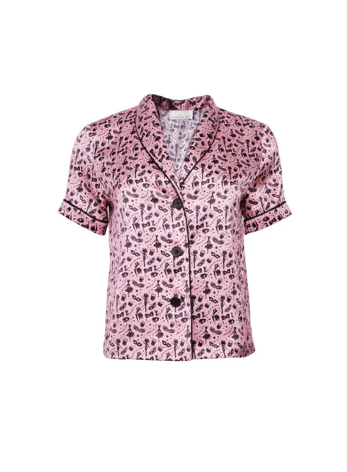 TShirts and Short Sleeves LingerieClothing Fleur Du Mal Carnival Print PJ Top Carnival Print