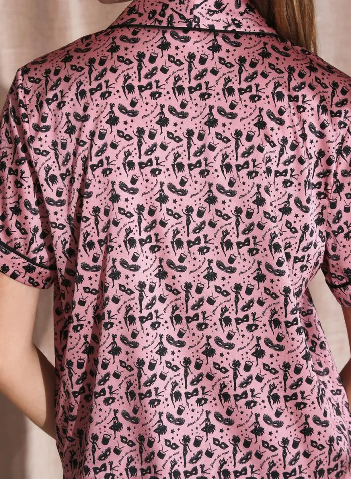 TShirts and Short Sleeves LingerieClothing Fleur Du Mal Carnival Print PJ Top Carnival Print