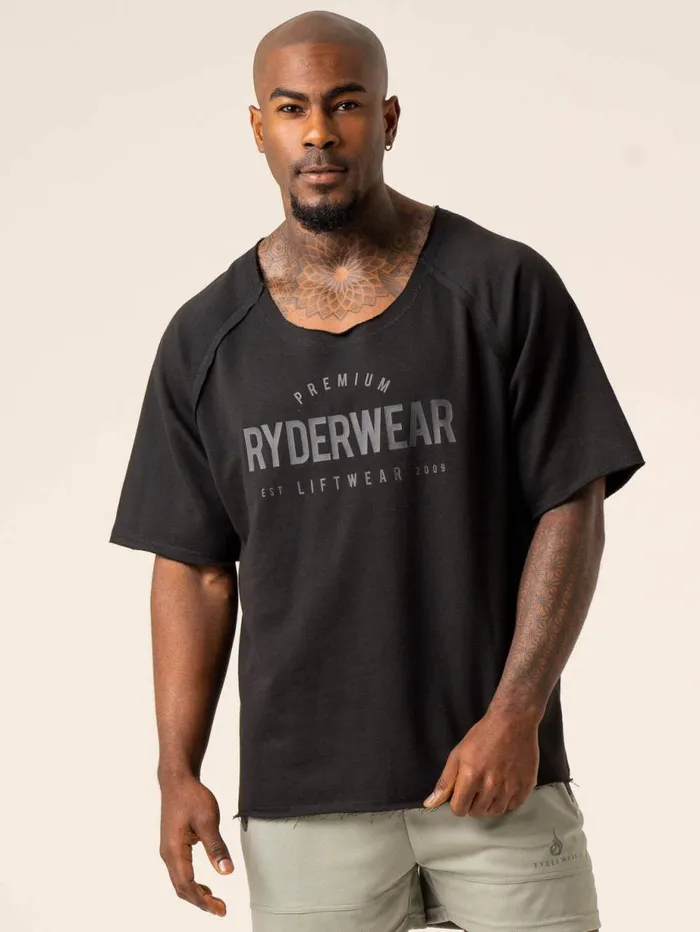 TShirts Mens Ryderwear Advance Fleece Rag Top Black