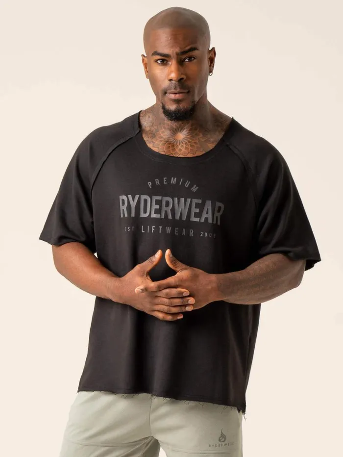 TShirts Mens Ryderwear Advance Fleece Rag Top Black