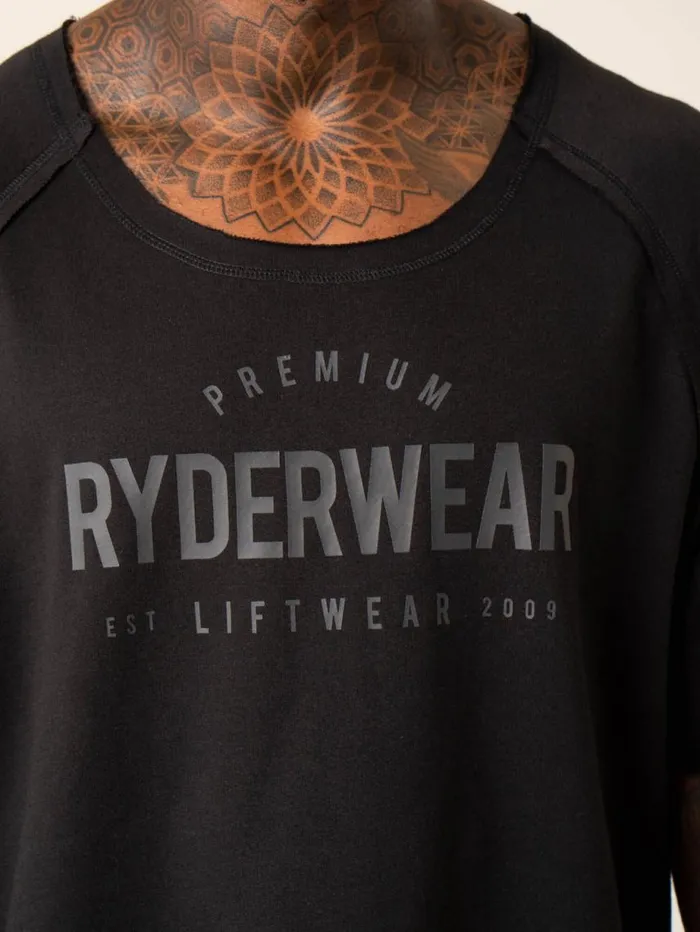 TShirts Mens Ryderwear Advance Fleece Rag Top Black