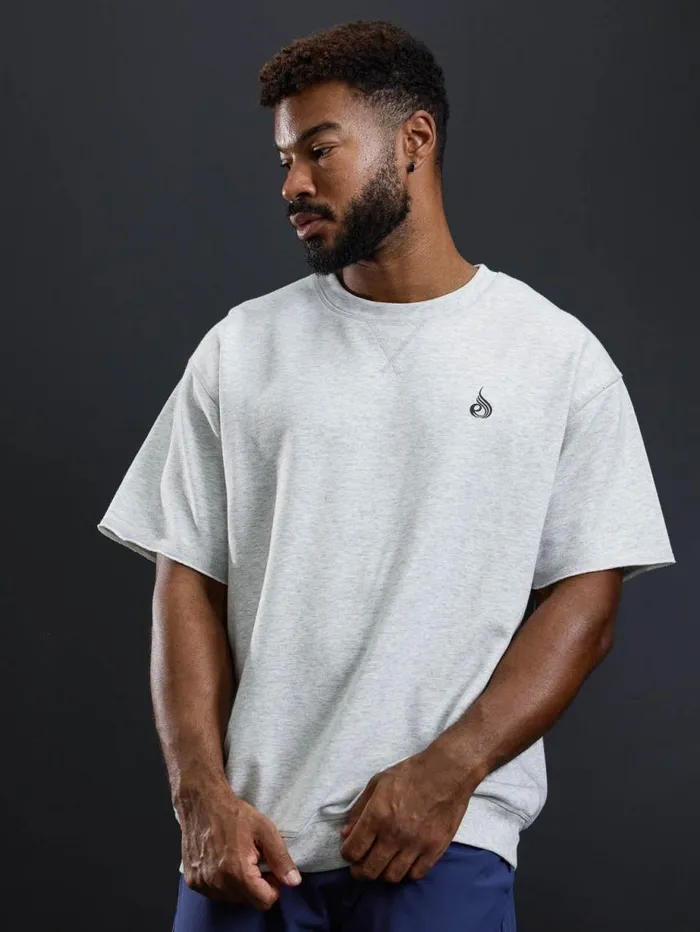 TShirts Mens Ryderwear Emerge Fleece TShirt Snow Grey Marl